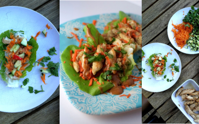 Easy Chicken Satay Lettuce Cups