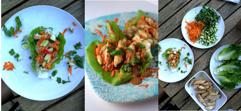 Easy Chicken Satay Lettuce Cups